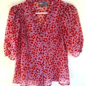 ASOS pink animal print blouse